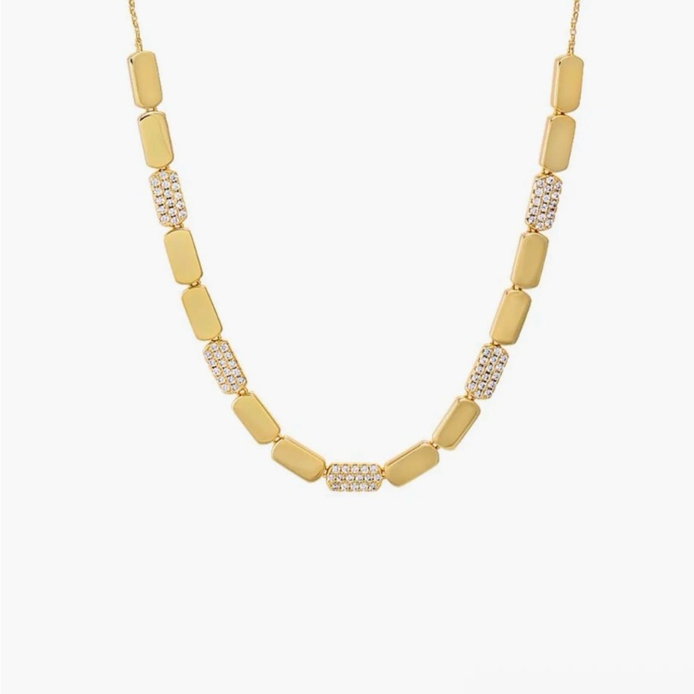 Designer Pave Accented Multi Bar Half Tennis Chain Necklace sold out Nordstrom - Picture 3 of 3